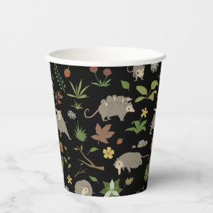 Gobelets En Papier Possum dans un champ de Berry en noir