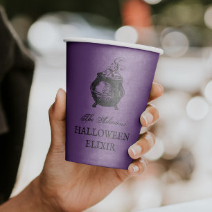 Gobelets En Papier Potion de fête d'Halloween drôle déplaisant violet
