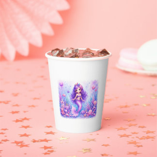 Gobelets En Papier Poupée Bonbon Sirène 3e Anniversaire