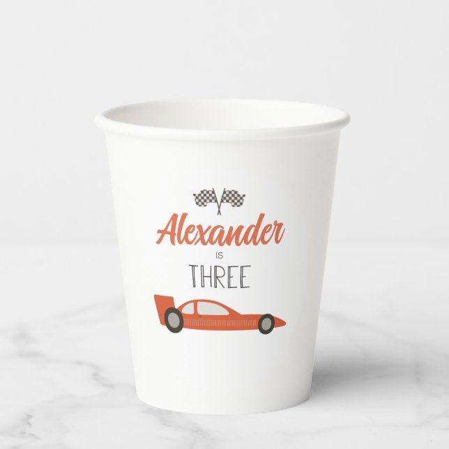 Gobelets en papier pour 3e anniversaire Red Race C (Recto)