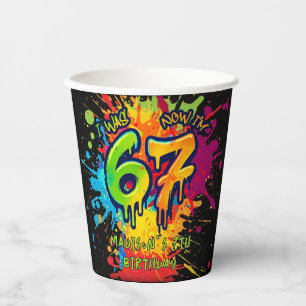 Gobelets en papier pour 7e anniversaire Graffiti S