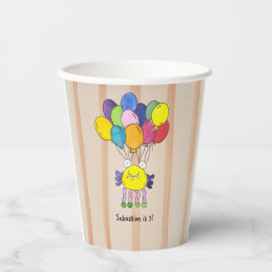 Gobelets en papier pour anniversaire avec ballons 