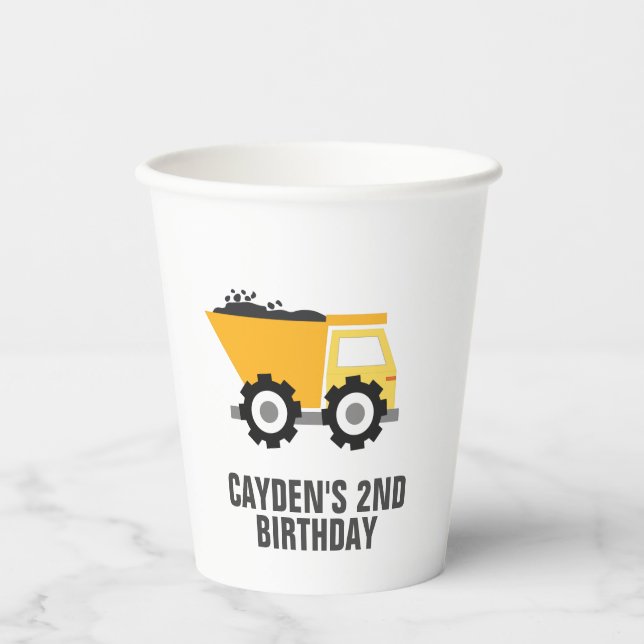 Gobelets en papier pour anniversaire de camion de  (Recto)