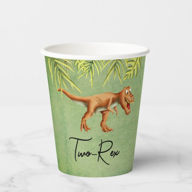 Gobelets en papier pour anniversaire de dinosaure  (Recto)