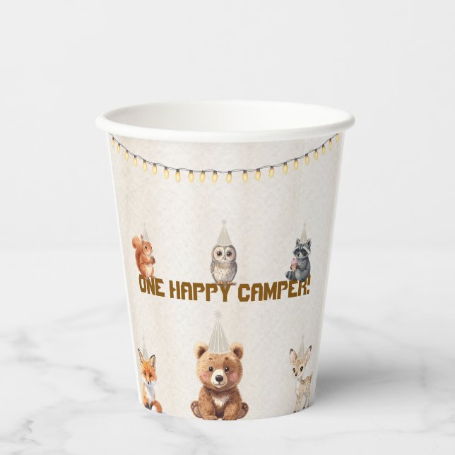 Gobelets en papier pour anniversaire One Happy Cam (Recto)