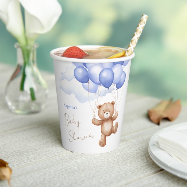 Gobelets en papier pour Baby Shower avec ours en p (Insitu)