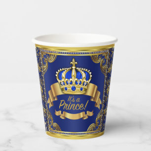 Gobelets en papier pour Baby Shower Royal Blue Gol