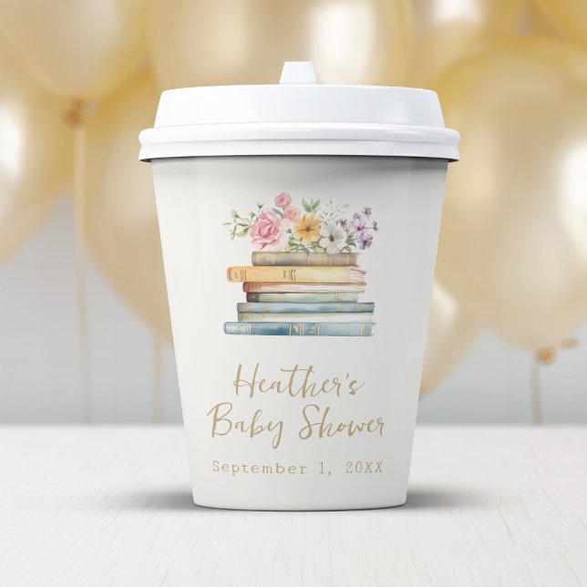 Gobelets en papier pour Baby Shower sur le thème d (Book Theme Baby Shower Paper Cups by Painted Paperie
)