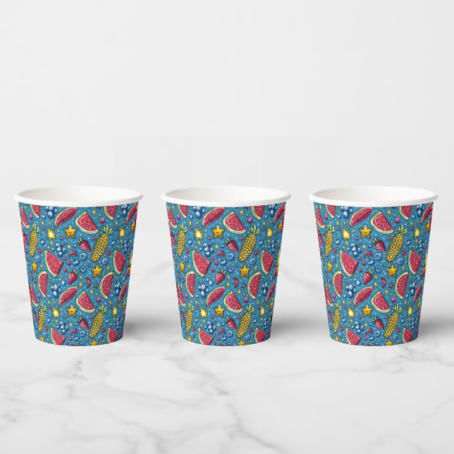 Gobelets en papier pour barbecue avec pastèque, ma (Multi)