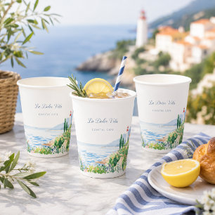 Gobelets en papier pour café de bord de mer médite