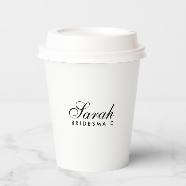 Gobelets en papier pour café Demoiselle d'honneur  (Recto)