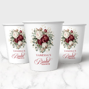 Gobelets en papier pour douche de mariée floraux r