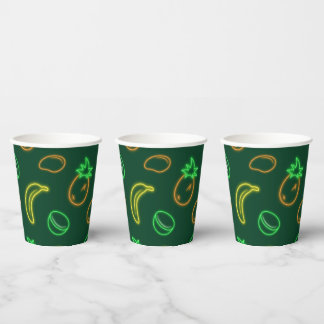 Gobelets en papier pour fête au motif tropical néo