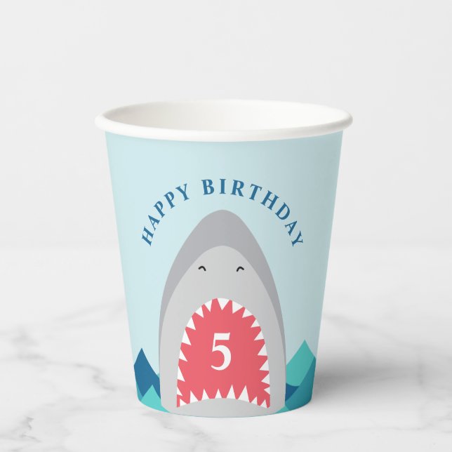 Gobelets en papier pour fête d'anniversaire morsur (Recto)