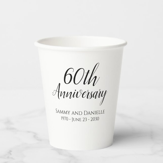 Gobelets en papier pour fête du 60e anniversaire (Recto)