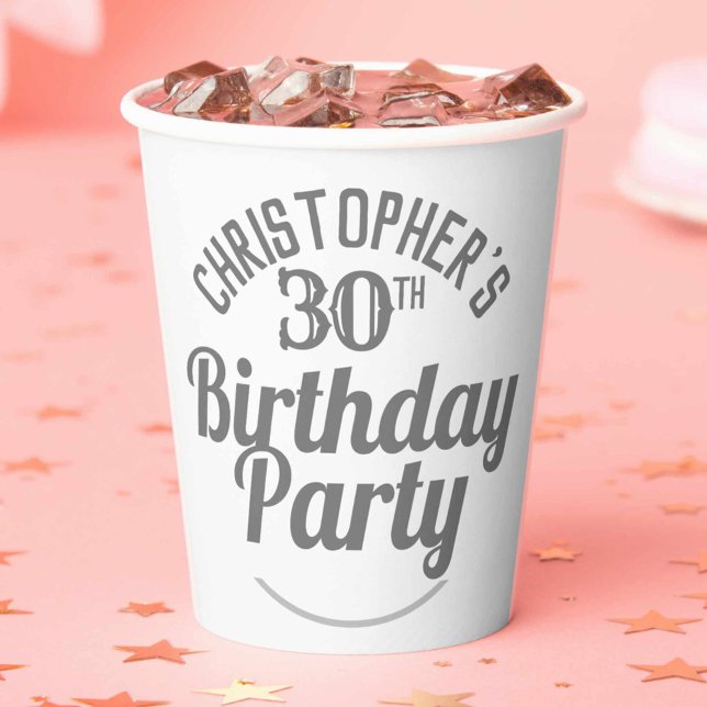 Gobelets en papier pour la célébration des 30 ans (Créateur téléchargé)