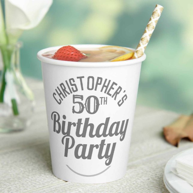 Gobelets en papier pour la célébration des 50 ans (Créateur téléchargé)