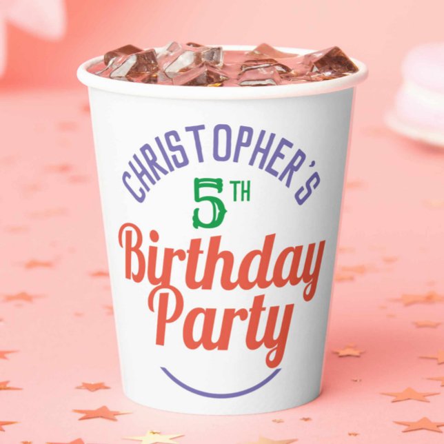 Gobelets en papier pour la fête d'anniversaire de  (Créateur téléchargé)