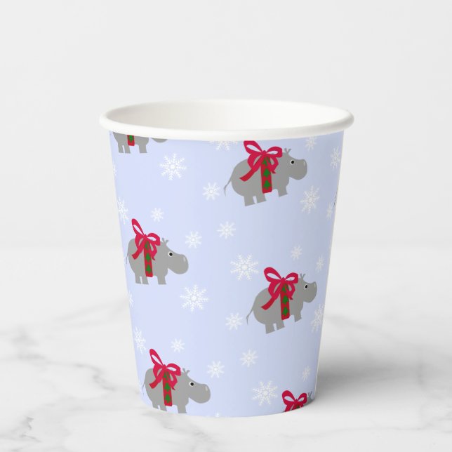 Gobelets en papier pour la fête de Noël de l'hippo (Verso)