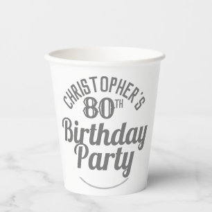 Gobelets en papier pour les 80 ans