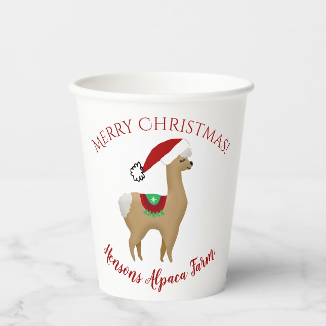 Gobelets en papier pour Noël avec Alpacas (Recto)