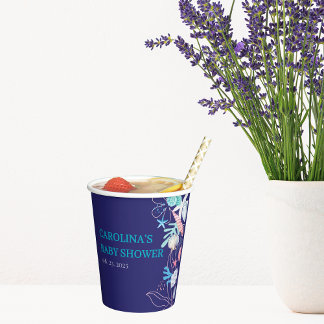 Gobelets En Papier Pourpre un peu perle sous le baby shower marin