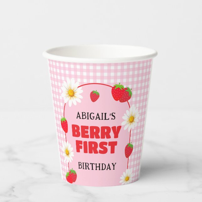 GOBELETS EN PAPIER PREMIER ANNIVERSAIRE DE BERRY  (Recto)