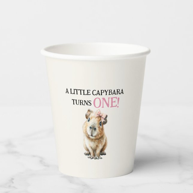 Gobelets En Papier Premier anniversaire de Capybara  (Recto)