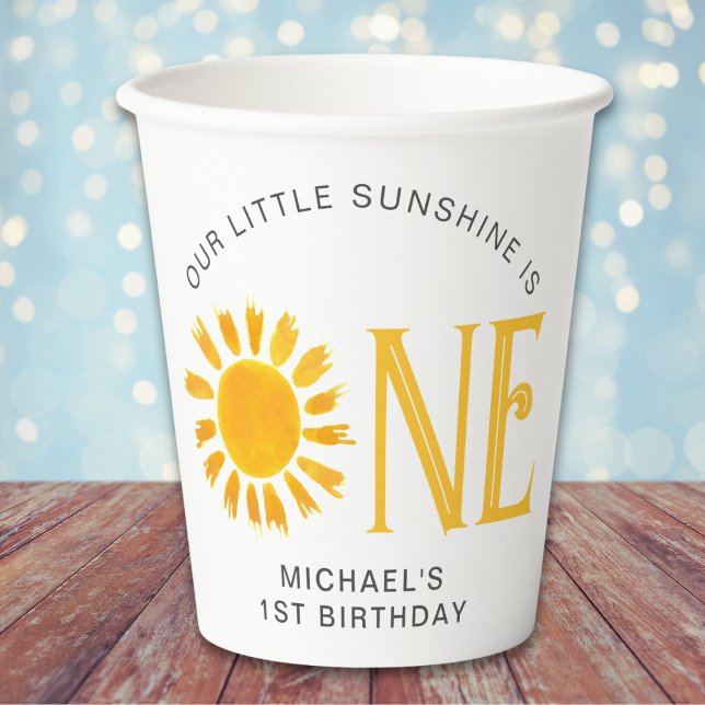 Gobelets En Papier Premier anniversaire du soleil (Créateur téléchargé)