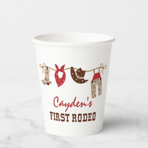 Gobelets En Papier Premier Rodéo Cow-boy Occidental 1er Anniversaire