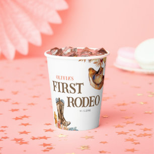 Gobelets En Papier Premier Rodéo Western Girl 1er Anniversaire