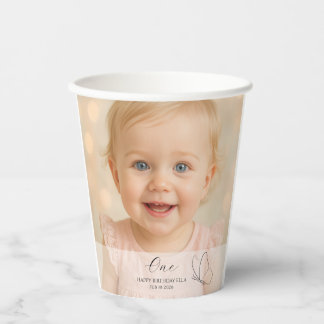 Gobelets En Papier Première fête d'anniversaire d'un enfant mignon av