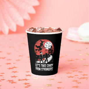 Gobelets En Papier Prenons des bonbons à des étrangers Funny Hallowee