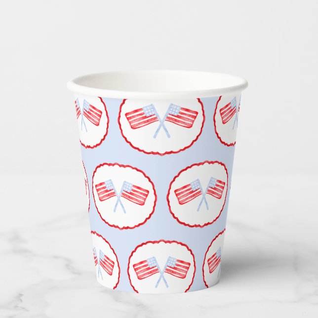 Gobelets En Papier Preppy Boys Red White & Two Patriotic Birthday (Recto)
