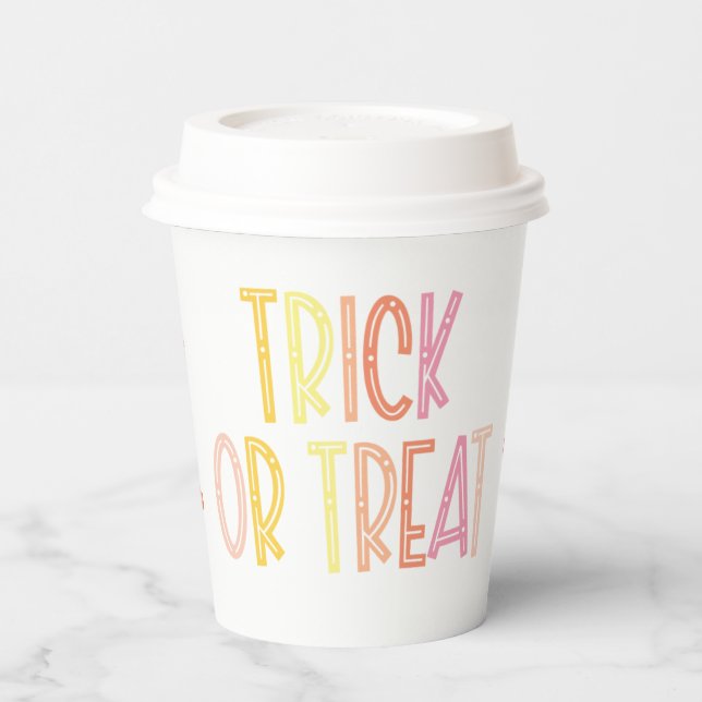 Gobelets En Papier Preppy Halloween Trick ou Treat (Gauche)