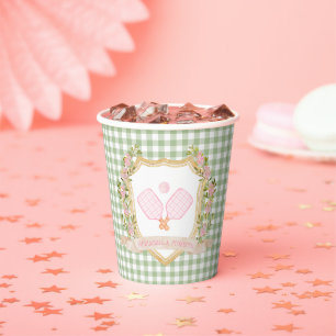 Gobelets En Papier Preppy Pickleball et Prosecco