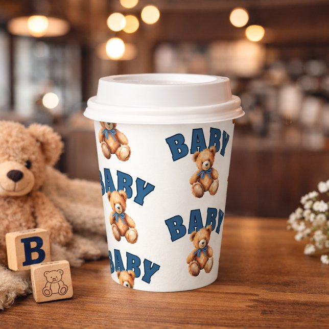 Gobelets En Papier Preppy Varsity Teddy Bear Baby Shower (Preppy Varsity Teddy Bear Baby Shower Paper Cups)