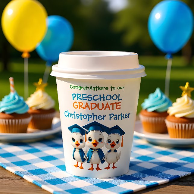 Gobelets En Papier Preschool Grad Cute Goose Trio (Créateur téléchargé)