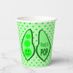 Gobelets En Papier Prêt à couper le Baby shower de pois verts