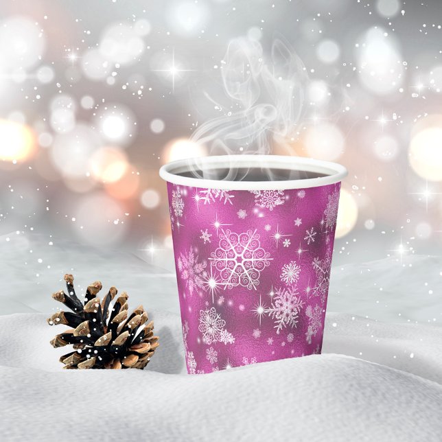 Gobelets En Papier Prettiest Snowflakes Motif Orchid rose ID846 (Créateur téléchargé)