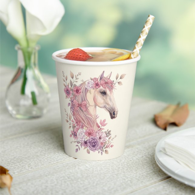 Gobelets En Papier Pretty Ponies and Petals Horse Party Paper Cups (Insitu)