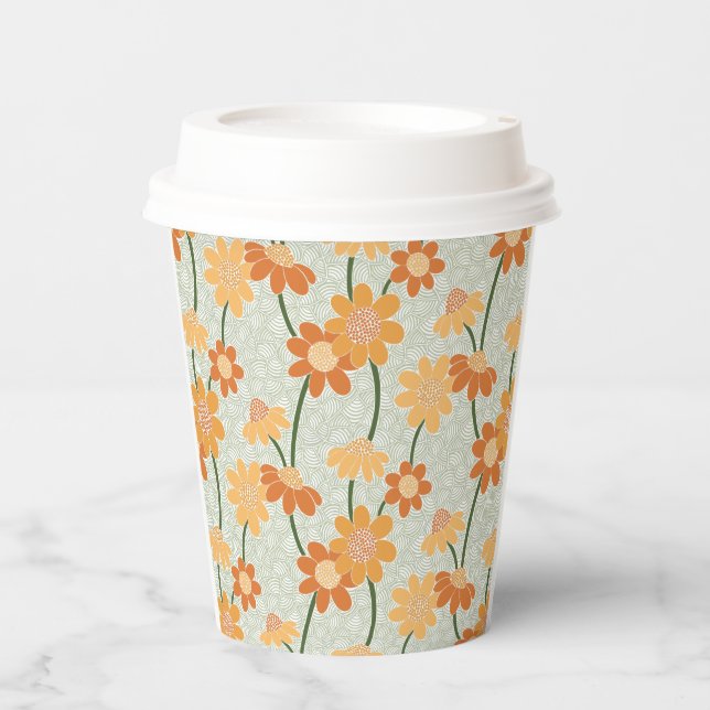 Gobelets En Papier Pretty retro muted 1970 s flowers (Recto)