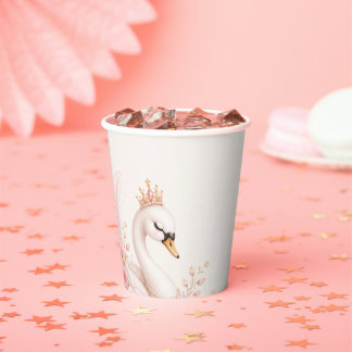 Gobelets En Papier Princesse Cygne Fée Rose Anniversaire Fête