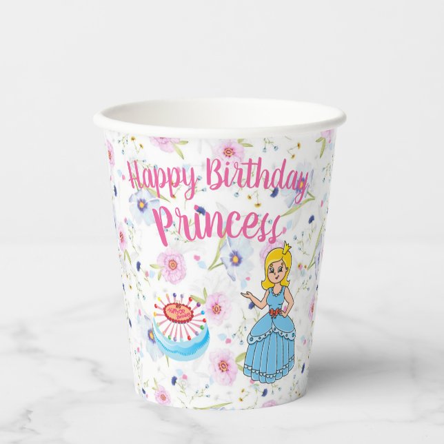 Gobelets En Papier Princesse Happy Birthday Paper Cup (Recto)