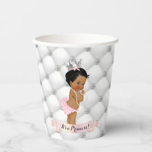 Gobelets En Papier Princesse Royale Diamants Blush Rose Argent