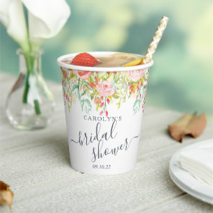 Gobelets En Papier Printemps Été Floral Enterrement de vie de jeune