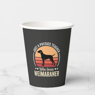Gobelets En Papier Professeur de physique amateur de chien Weimaraner