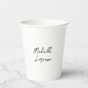 Gobelets En Papier Professionnel Moderne Simple Plaque Votre Nom
