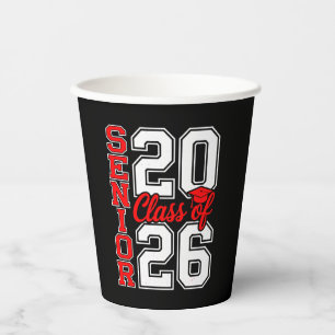 Gobelets En Papier Promotion 2026 Terminale 26 Rouge Diplômé