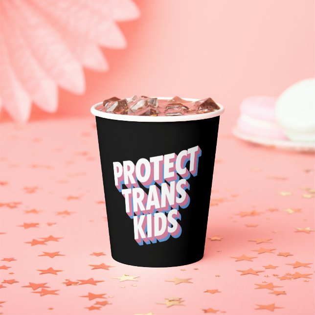 Gobelets En Papier Protéger les enfants trans LGBTI+ Fière Mois des d (Insitu)
